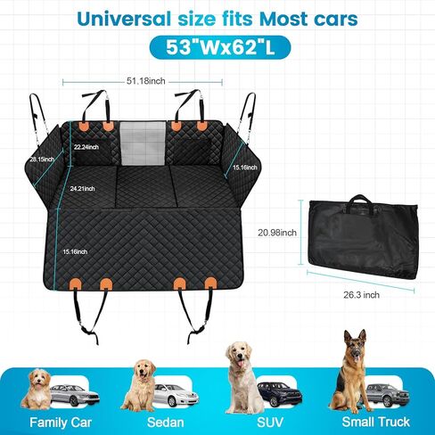 غطاء بساط لصندوق السيارة تيسلا مودل واي من كيه ام اف، بطانة صندوق السيارة الخلفي مقاومة للماء من قماش اوكسفورد للكلاب والقطط مع واقي خلفي للمقعد، ملحقات داخلية لسيارة تسلا موديل Y، غطاء صندوق الكلاب، in Kuwait