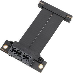 PCIE 4.0 X1 Riser Cable, Dual 90 Degree Right Angle GPU Riser Cable for Card Sound Card, High Speed Transfer, Flexible for Compact Spaces, Portable Installation (50cm)