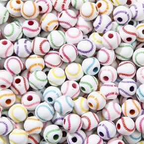 12mm Acrylic Beads Color Line Beads Assorted Colors Round Bubble Beads for DIY Craft Jewelry Necklace Making (Colored Lines) in Kuwait