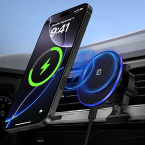Wireless Mag Safe Car Mount Charger for Samsung Galaxy S25 Ultra S24 FE S23 Plus S22 S21 S20, 15W Magnetic Auto Phone Charging Wireless Car Charger for Google 9A 8A 7 8 9 Pro Fold XL iPhone 16E 16 15