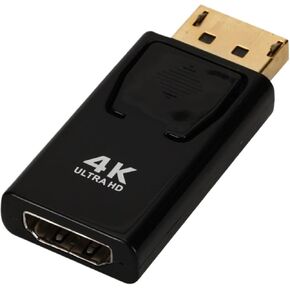 4K DisplayPort to HDMI-Compatible Adapter Male DP to Female HDMI-Compatible Cable Converter Video for HD TV PC Projector(Grey)