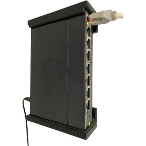 SplashNColor Wall Mount for NetGear GS308E, GS308EP, GS308T Network Switch - ABS & Ethernet Wall Mount Bracket - Durable Plastic Mounting Bracket for Desk or Table Fits 158x104x30mm - Black