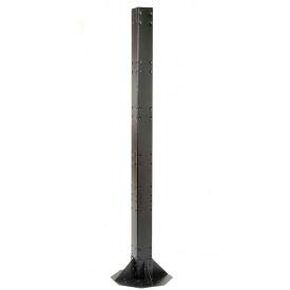 81"H Floor Mount Orbit Steel Post and Power Outlet - Black