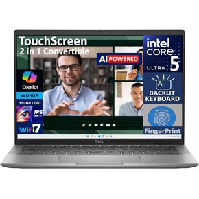 Dell Latitude 7450 AI Powered 2-in-1 Laptop 14.0 "شاشة تعمل باللمس IPS Wuxga (Intel Ultra 5-135U ، 16GB LPDDR5X ، 2TB M.2 PCIE SSD ، Lacklit KB ، Phousiprint ، 2 Thunderbolt 4 ، Win 11 Pro) (Reneded) (