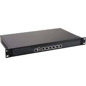 HUNSN 1U Rackmount Firewall, OPNsense, VPN, Network Security Appliance, Router PC, Intel Atom D525, RS04, 6 Intel Gigabit LAN/2USB/COM/VGA/Fan, (4G RAM/32G SSD)