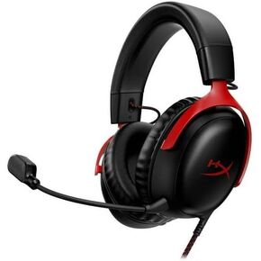 Cloud III - Wired Gaming Headset - Black/Red - Angled 53mm Drivers, Tuned for Impeccable Audio, Ultra-Clear Mic with LED Mute Indicator, Onboard Audio and Mic Controls