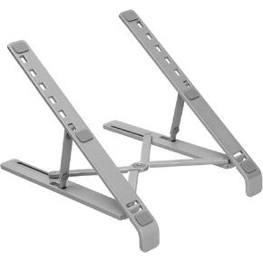 Laptop Stand for Desk, Foldable Travel Laptop Stand, Adjustable Ergonomic Portable Aluminum Holder, Lightweight Anti-Slip Computer Stand Holder[Silver]