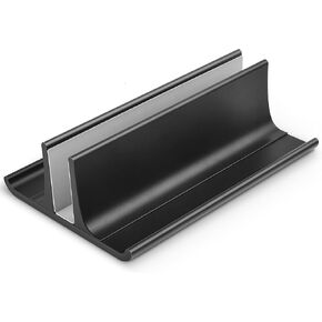 حامل كمبيوتر محمول عمودي Honkid ، حامل جهاز كمبيوتر محمول من الألومنيوم MacBook قابل للتعديل (حتى 17.3 بوصة) متوافق مع جميع أجهزة الكمبيوتر المحمولة MacBook/Surface/HP/Dell/Lenovo/Gaming ، Black