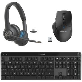 JLab Work Bundle, Go Work 2 Wireless Headset, Epic Mechanical Keyboard and JBuds Wireless Mouse
