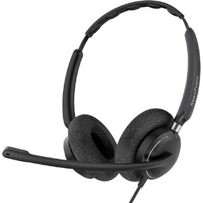 USB Wired Headset with Noise Reduction Mic for PC, Laptop, Mac - Over-Ear Office Headphones with Volume Control, Mic Mute, Compatible with Zoom, Skype, MS Teams, Call Centers