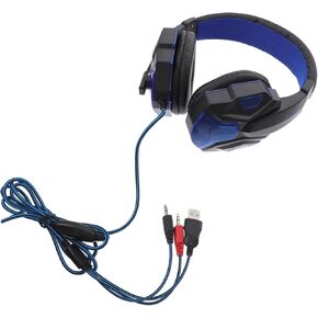 Gaming Headset with Mic Ergonomic Ear Pad Headphone for Multi Platform Use Comfortable Design Rotating Noise Canceling Microphone Easy Volume Control for Laptop Gaming