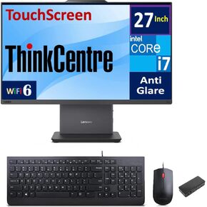 Lenovo ThinkCentre Neo 50a Gen 5 Business All-in-One 27" Touchscreen FHD Display (Intel i7-13620H, 32GB DDR5, 2TB PCIe SSD, Intel UHD, WiFi 6, Webcam, Bluetooth 5.3, Win 11 Home) w/USB-C Dock