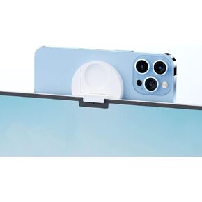 Continuity Camera Mount for MacBook and iPhone | Magsafe Compatible iPhone 12 13 14 Series | Strong & Sturdy | Desk View & Webcam Support