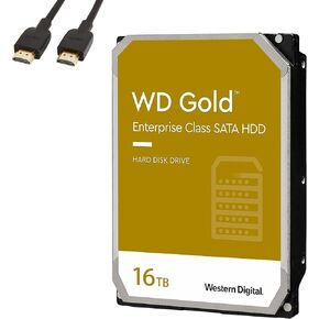 Western Digital - WD Gold 16TB Enterprise Class Hard Disk Drive – 7200 RPM Class SATA 6Gb/s 512MB Cache 3.5 Inch HDD - WD161KRYZ