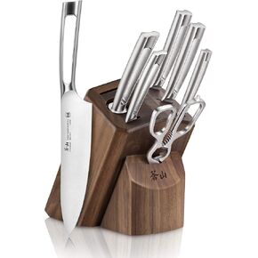 Cangshan TN1 Series 1021950 Swedish 14C28N Steel Forged 8-Piece Knife Block Set, Walnut