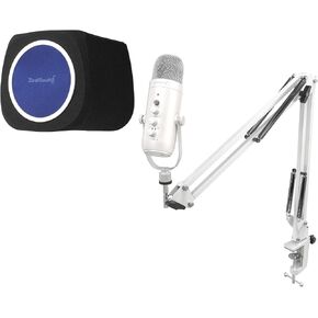 ZealSound Gaming USB Microphone k66w-s and ws18b Pop Filter Bundle