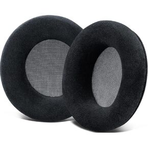 SOULWIT Velour Professional Replacement Earpads Cushions for AKG K701, K702, Q701, Q702, K601, K612, K712 Headphones, Ear Pads with Softer Velour, High-Density Foam - Black