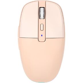 Multi-Device Wireless Mouse for Office, USB 2.4G/Type-C 2.4G/BT5.1 Dual Mode, Silent Click, 3200 DPI, Ergonomic Design with RGB Light (Black Gray) (White Gray)