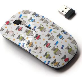 2.4G Wireless Mouse with Cute Pattern Design for All Laptops and Desktops with Nano Receiver - Australian Symbol