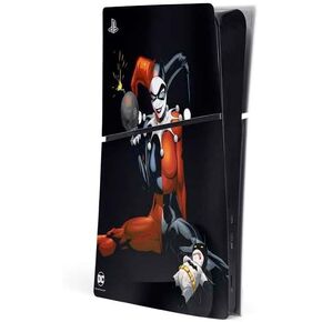 Skinit Decal Gaming Skin Compatible with PS5 Slim Digital Edition Console - Officially Licensed DC Comics Harley Quinn Playfull Pose Design