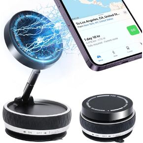 Vacuum Magnetic Phone Holder for Car, 360° Rotating Car Phone Mount with Suction Cup, Magsafe Cellphone Holder Stand Bracket for iPhone, Mobile Car Accessories for Dashboard & Windshield