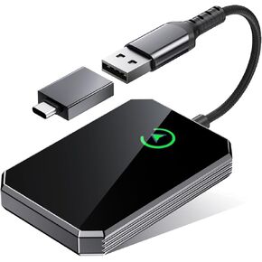 محول Carplay Fast Wireless لـ iPhone - تحويل سلكية إلى carplay اللاسلكية ، و Connect Auto Connect و Mini سلس ، لا يوجد تأخير لسيارات iOS 10+ و USB -C/USB مع مصنع Apple CarPlay