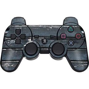 Skinit Decal Gaming Skin for PS3 Dual Shock Wireless Controller - Originally Designed Chipped Blue Wood Design