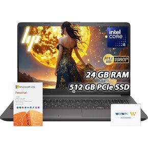 HP 250-G9 Flagship 15.6" Laptop - Special Business Edition w/Microsoft Office 365-40GB RAM | 1TB SSD - Intel Core i5 10-Core Processor - 15.6" FHD - Wi-Fi 6 - Win 11 Pro - w/WOWPC Recovery USB