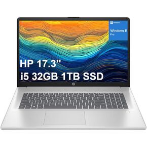 HP 17 LAPTOP (17.3 "HD+، Intel 10-Core I5-1334U ، 32 جيجابايت ذاكرة الوصول العشوائي