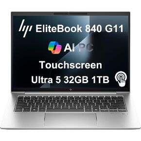 HP EliteBook 840 G11 Business Laptop (14" FHD+ Touchscreen, Intel 12-Core Ultra 5 125U (> i7-1355U), 32GB DDR5 RAM, 1TB SSD) Backlit, Fingerprint, 5MP Webcam, 2x Thunderbolt 4, Win 11 Pro, 2025 AI PC