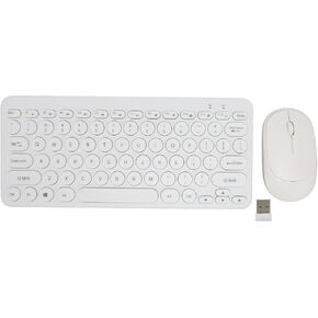 Septpenta Wireless Keyboard Mouse Combo, 78Keys Feel Retro and Upright Keycap Design 2.4G Ergonomics Mouse and Keyboard, Mute Buttons Waterproof Without Fade for Business Office(Black)