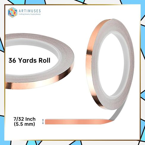 1/4 Inch Silver Backed Copper Foil Tape for Stained Glass,36 Yards (2Rolls) in Saudi Arabia