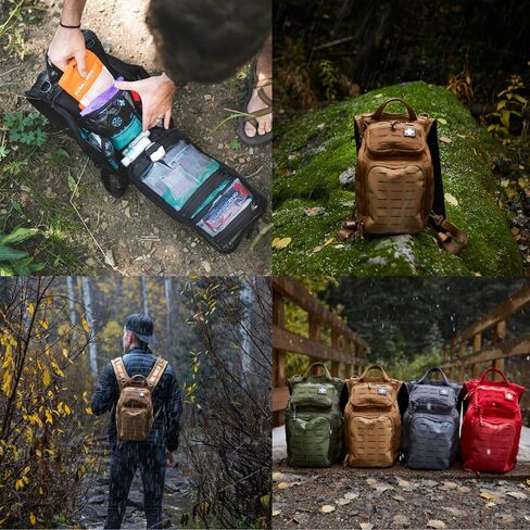 Medy Medic the Recon Standard Emergency Medical Kit - Essentials & Supplies Aides Lats Survival | يجب أن يكون من أجل أي منزل أو سيارة أو سفر أو مكتب أو عمل - Coyote in Kuwait