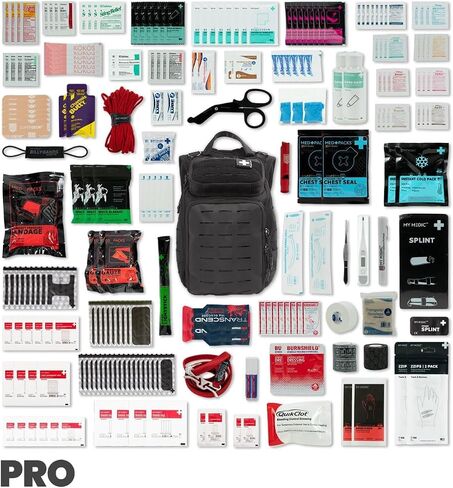 Medy Medic the Recon Standard Emergency Medical Kit - Essentials & Supplies Aides Lats Survival | يجب أن يكون من أجل أي منزل أو سيارة أو سفر أو مكتب أو عمل - Coyote in Kuwait