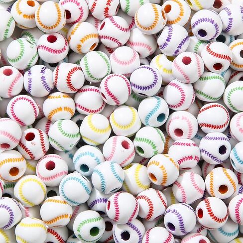 12mm Acrylic Beads Color Line Beads Assorted Colors Round Bubble Beads for DIY Craft Jewelry Necklace Making (Colored Lines) in Kuwait