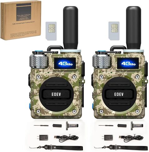 2PCS 4G Walkie Talkie للبالغين ، 4G المدى 4G 1000 ميل قابلة لإعادة الشحن في اتجاهين لمدة 3 أيام من وقت تشغيل البطارية مثالية للمشي لمسافات طويلة ، والتخييم ، واستخدام الطوارئ في الهواء الطلق في الهواء الطلق (بطاقة SIM) in Kuwait