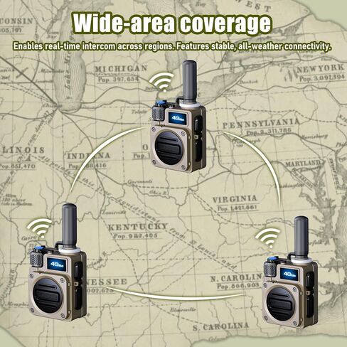 2PCS 4G Walkie Talkie للبالغين ، 4G المدى 4G 1000 ميل قابلة لإعادة الشحن في اتجاهين لمدة 3 أيام من وقت تشغيل البطارية مثالية للمشي لمسافات طويلة ، والتخييم ، واستخدام الطوارئ في الهواء الطلق في الهواء الطلق (بطاقة SIM) in Kuwait