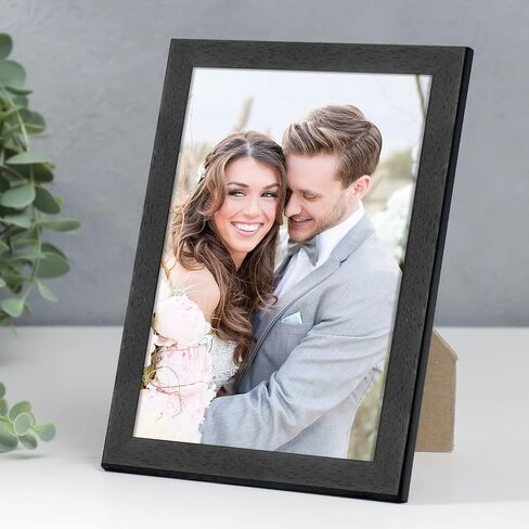 ATOBART 8x10 OAK إطار صور من الخشب الطبيعي، 2 حزمة إطارات صور من الزجاج الحقيقي معرض للتعليق على الحائط الأمامي للجدار وعرض الطاولة، مجموعة من 2 in Kuwait