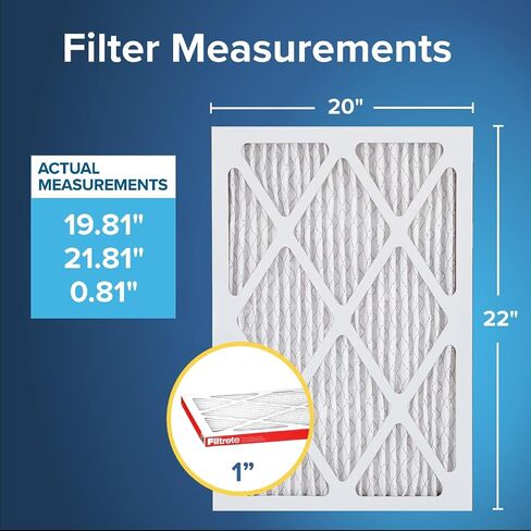 Filtrete 20x20x1 AC Furnace Air Filter, MERV 11, MPR 1000, Micro Allergen Defense, 3-Month Pleated 1-Inch Electrostatic Air Cleaning Filter, 4 Pack (Actual Size 19.69x19.69x0.81 in) in Saudi Arabia