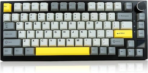 AJAZZ AK820 Pro 75% Gaming Keyboard, Triple Mode Connected RGB Backlit Mechanical Keyboard with TFT Smart Screen Display and Knob(White, Gift Switch) in Saudi Arabia