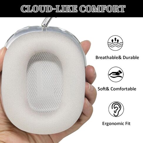 Aiivioll تم ترقيته AirPods Max Max Ear Cushions استبدال أذن للـ AirPods Max （2024） سماعات الرأس ، وسادات الأذن النسيج الشبكية مع رغوة الذاكرة ومغناطيس للـ AirPods Max (Max (Max) in Kuwait