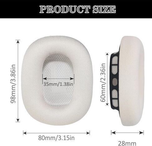 Aiivioll تم ترقيته AirPods Max Max Ear Cushions استبدال أذن للـ AirPods Max （2024） سماعات الرأس ، وسادات الأذن النسيج الشبكية مع رغوة الذاكرة ومغناطيس للـ AirPods Max (Max (Max) in Kuwait