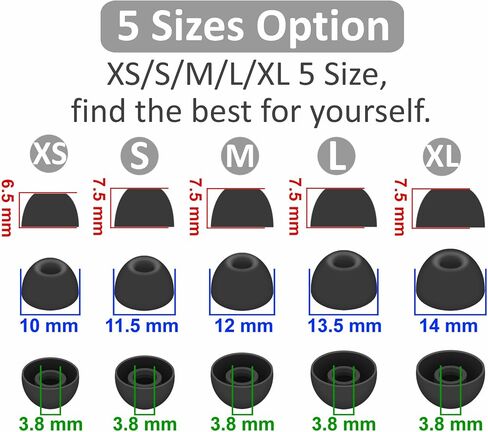 10 Pairs Powerbeats Pro 2 Ear Tips Set, XS/S/M/L/XL 5 Size Replacement Flexible Silicone Comfortable Fit in Case Eartips Earbuds with Storage Case for Powerbeats Pro 2nd - Hyper Purple in Kuwait