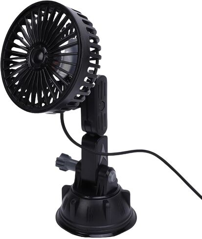 Aramox Car Fans USB Suction Cup Fan 3 Speed Air Circulation Fan 360 Degree Adjustable Cooling Fan for Car Truck Van SUV RV (Short) in Saudi Arabia