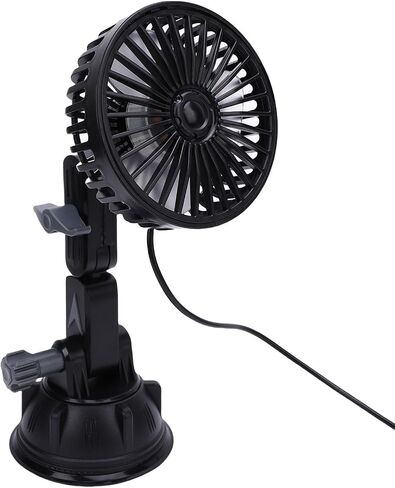Aramox Car Fans USB Suction Cup Fan 3 Speed Air Circulation Fan 360 Degree Adjustable Cooling Fan for Car Truck Van SUV RV (Short) in Saudi Arabia