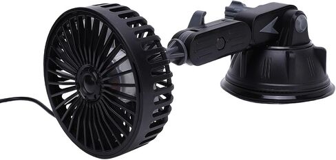 Aramox Car Fans USB Suction Cup Fan 3 Speed Air Circulation Fan 360 Degree Adjustable Cooling Fan for Car Truck Van SUV RV (Short) in Saudi Arabia