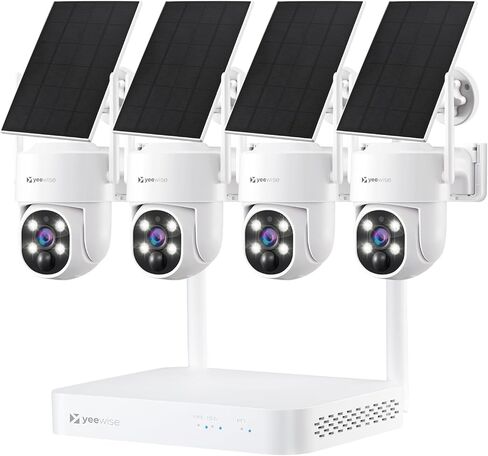 yeewise [Add-on Camera] Wire-Free Home Security Camera, Wireless Solar Security Camera Outdoor, Battery/Solar Powered, 365-Day Non-Stop Power, 100% Wireless, 2K 4MP Super HD, Requires NVR to Work in Kuwait
