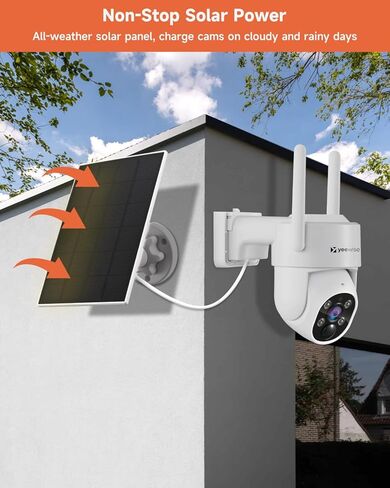 yeewise [Add-on Camera] Wire-Free Home Security Camera, Wireless Solar Security Camera Outdoor, Battery/Solar Powered, 365-Day Non-Stop Power, 100% Wireless, 2K 4MP Super HD, Requires NVR to Work in Kuwait