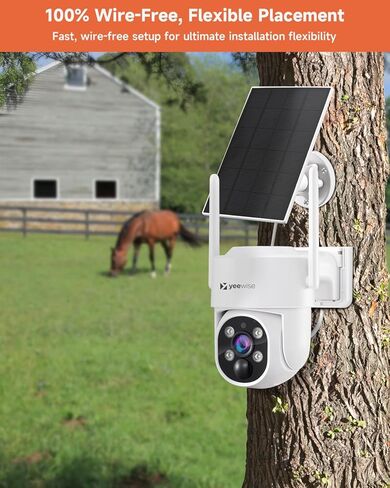 yeewise [Add-on Camera] Wire-Free Home Security Camera, Wireless Solar Security Camera Outdoor, Battery/Solar Powered, 365-Day Non-Stop Power, 100% Wireless, 2K 4MP Super HD, Requires NVR to Work in Kuwait