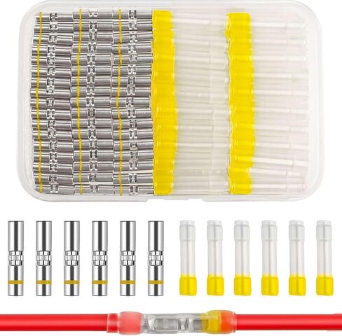 JRready ST2172 300 Sets IP68 Waterproof Heat Shrink Butt Connectors with ACT-232 Crimper, G411 Go No-Go Gauge, Marine Grade Wire Connectors Kit, 26-12 AWG Butt Splice Connectors, PE Heat Shrink Tubes in Saudi Arabia